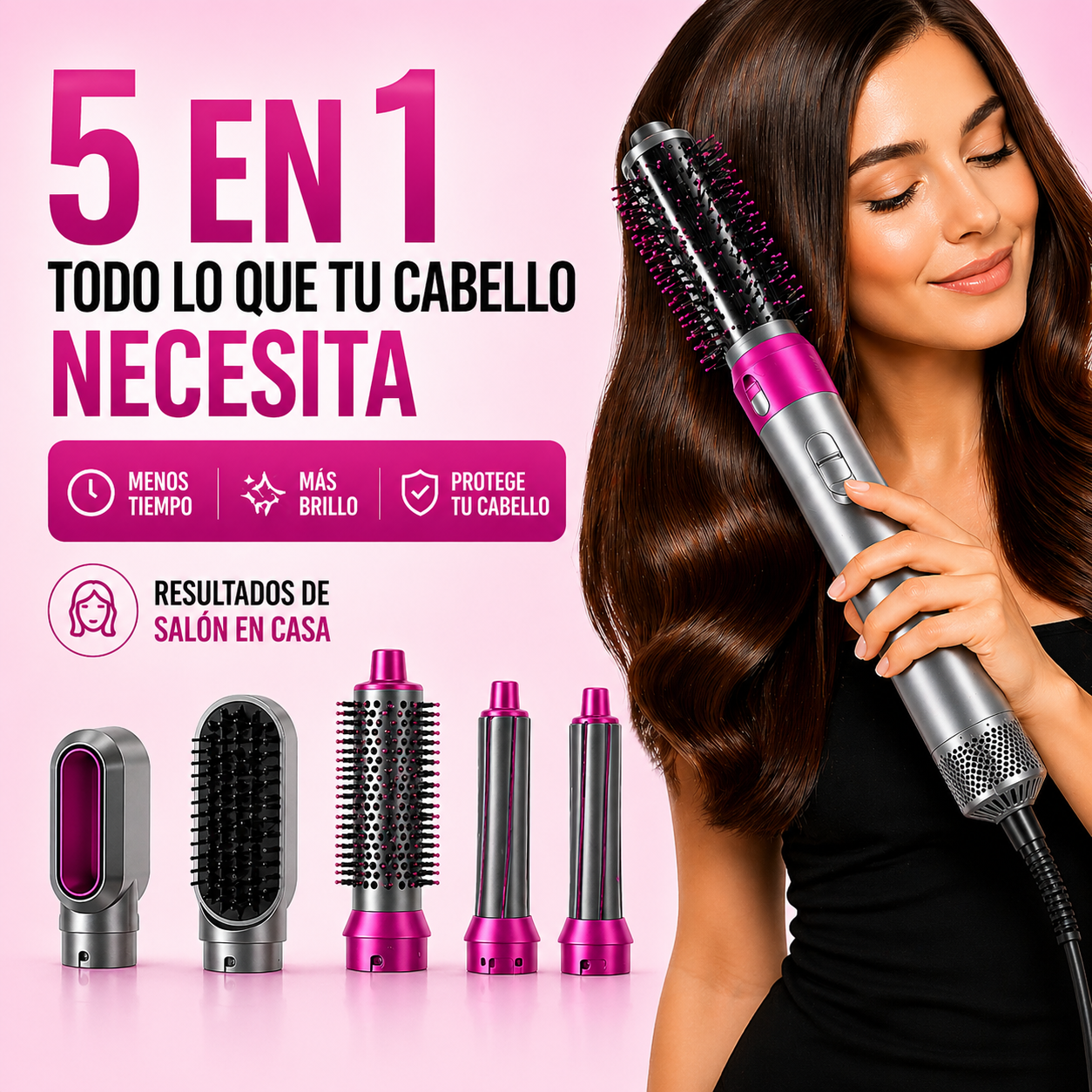 El Cepillo Secador 5 en 1 que transforma tu cabello en minutos