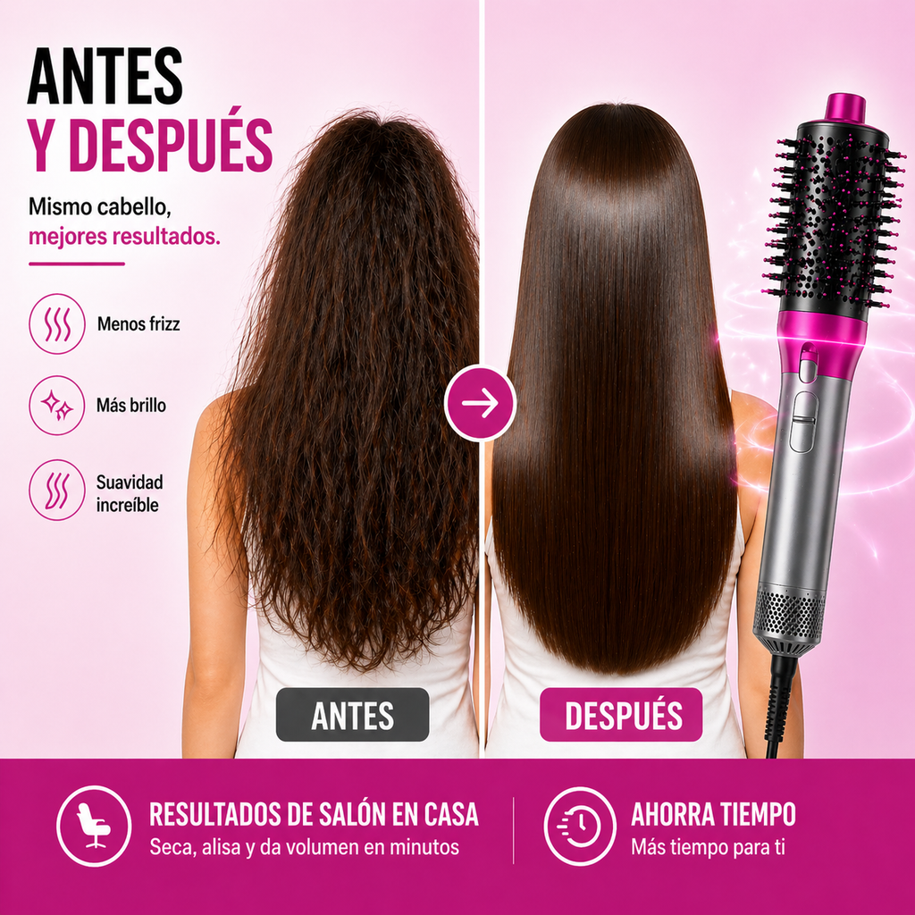 El Cepillo Secador 5 en 1 que transforma tu cabello en minutos